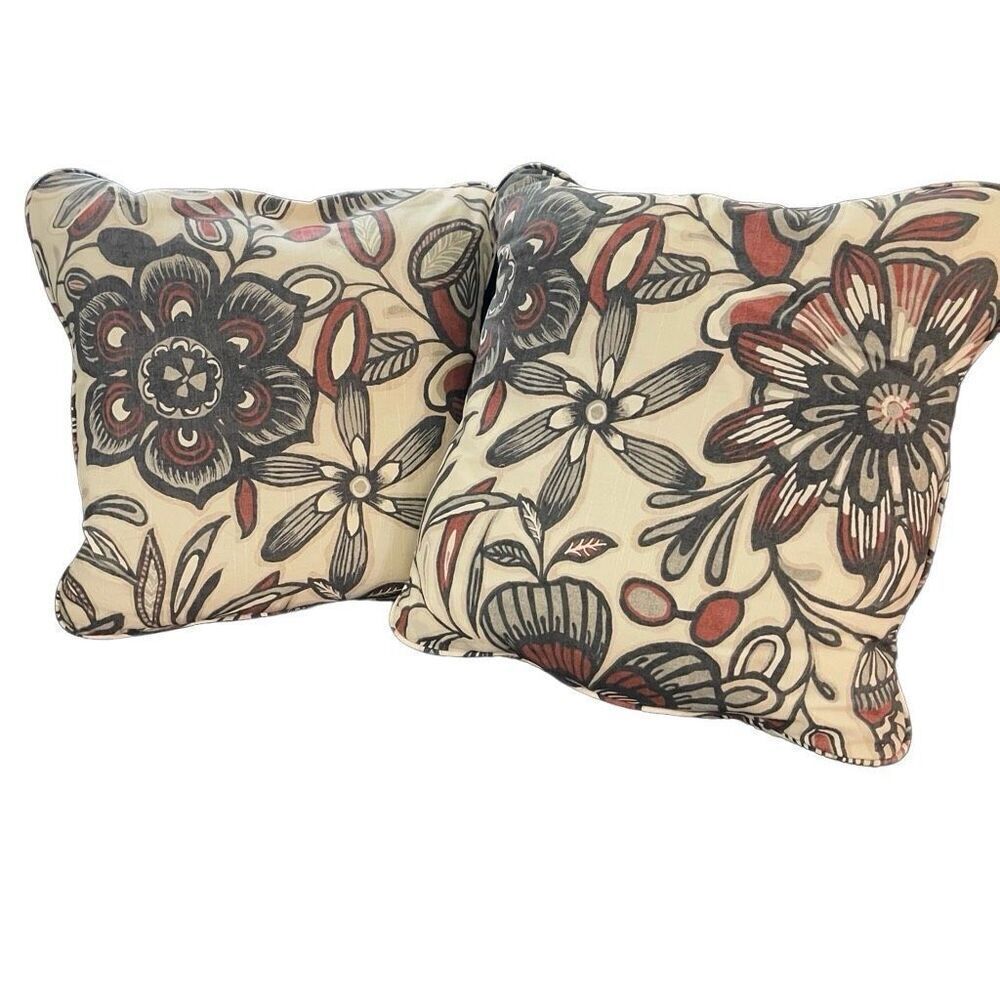 LA-Z-BOY 18”x18” Custom Floral Throw Pillows‎ (Set of 2)